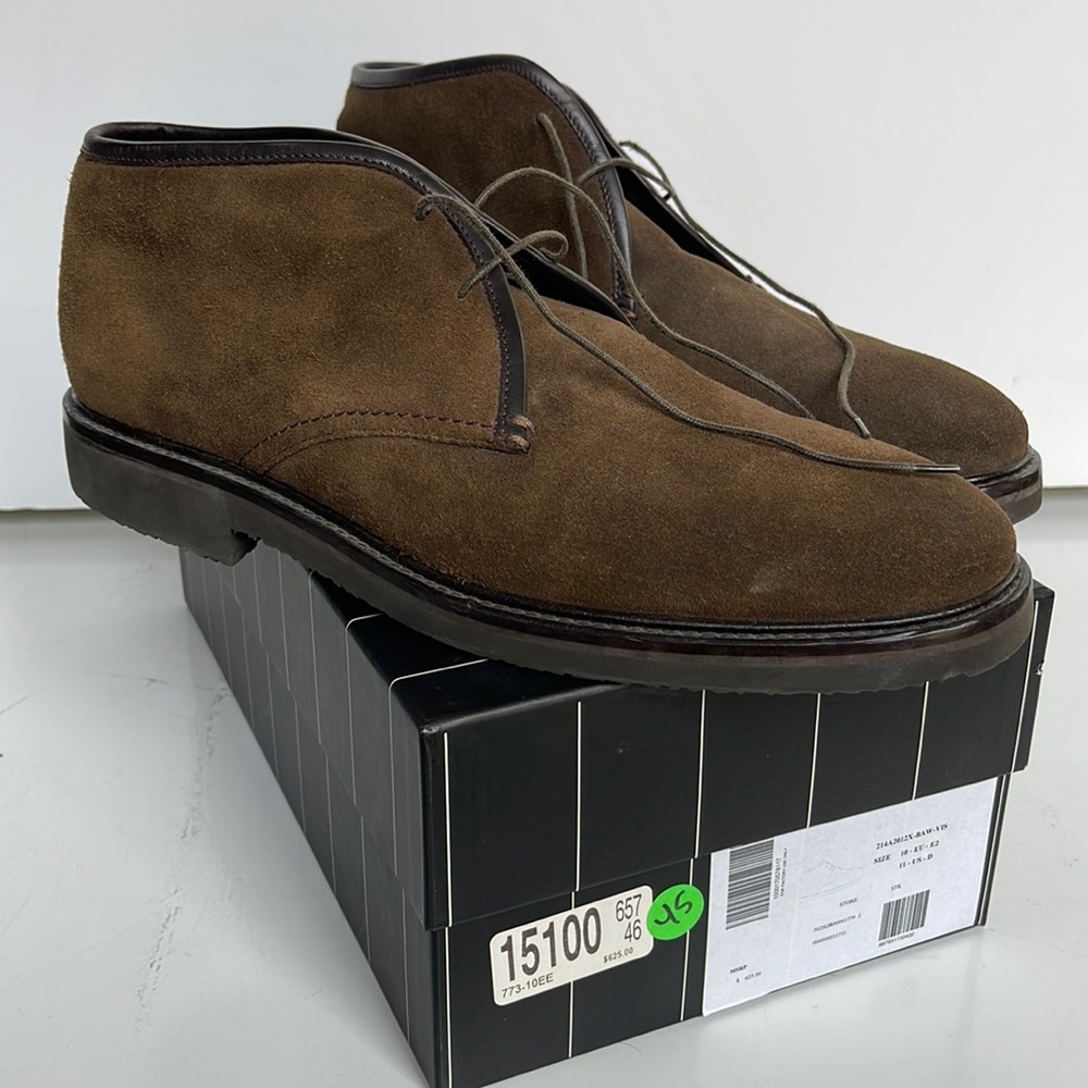 Ermenegildo Zegna brown suede low top boots mens size 11.